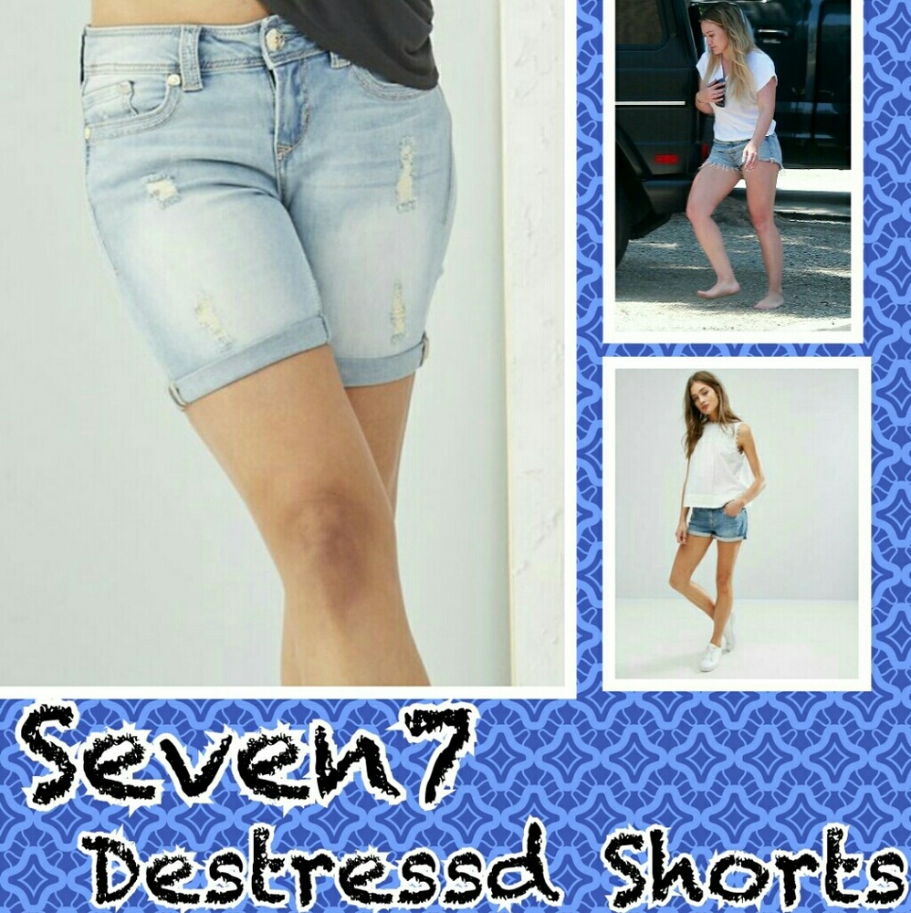 Seven7 Destressd Jean Shorts